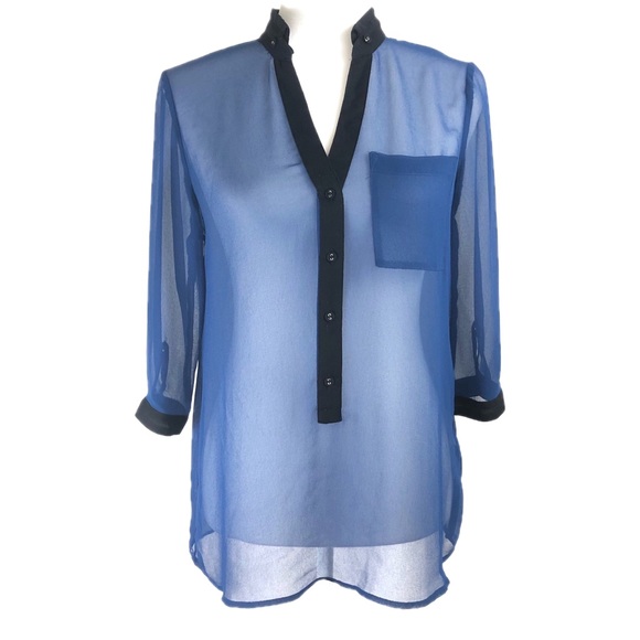 Simply Vera Vera Wang Blue Blouse - Picture 1 of 6